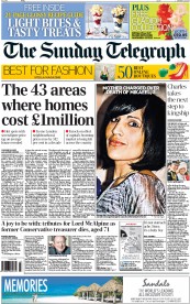 The Sunday Telegraph () Newspaper Front Page for 19 January 2014