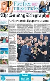 The Sunday Telegraph () Newspaper Front Page for 1 November 2015