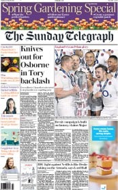 The Sunday Telegraph () Newspaper Front Page for 20 March 2016