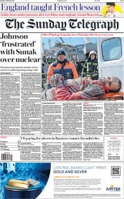 The Sunday Telegraph () Newspaper Front Page for 20 March 2022