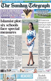 The Sunday Telegraph () Newspaper Front Page for 20 April 2014