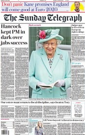 The Sunday Telegraph () Newspaper Front Page for 20 June 2021