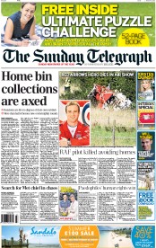 The Sunday Telegraph () Newspaper Front Page for 21 August 2011