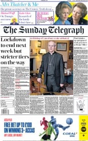 The Sunday Telegraph () Newspaper Front Page for 22 November 2020