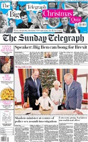 The Sunday Telegraph () Newspaper Front Page for 22 December 2019