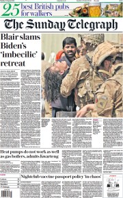 The Sunday Telegraph () Newspaper Front Page for 22 August 2021