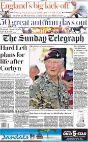 The Sunday Telegraph () Newspaper Front Page for 22 September 2019