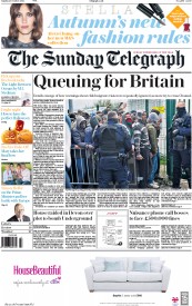 The Sunday Telegraph () Newspaper Front Page for 23 October 2016