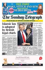 The Sunday Telegraph () Newspaper Front Page for 23 March 2014