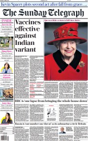 The Sunday Telegraph () Newspaper Front Page for 23 May 2021