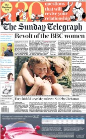 The Sunday Telegraph () Newspaper Front Page for 23 July 2017