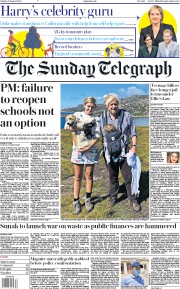 The Sunday Telegraph () Newspaper Front Page for 23 August 2020