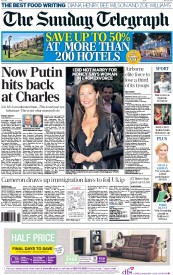 The Sunday Telegraph () Newspaper Front Page for 25 May 2014