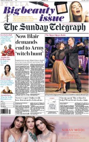 The Sunday Telegraph () Newspaper Front Page for 25 September 2016