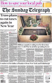 The Sunday Telegraph () Newspaper Front Page for 25 September 2022