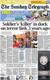 The Sunday Telegraph () Newspaper Front Page for 26 May 2013