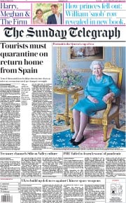 The Sunday Telegraph () Newspaper Front Page for 26 July 2020