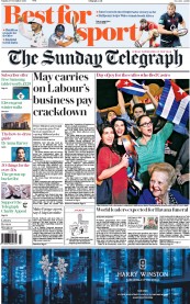 The Sunday Telegraph () Newspaper Front Page for 27 November 2016