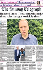 The Sunday Telegraph () Newspaper Front Page for 27 June 2021