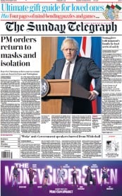 The Sunday Telegraph () Newspaper Front Page for 28 November 2021