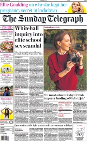 The Sunday Telegraph () Newspaper Front Page for 28 March 2021
