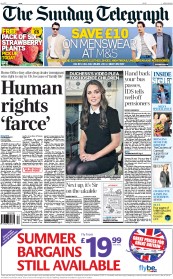 The Sunday Telegraph () Newspaper Front Page for 28 April 2013