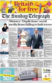 The Sunday Telegraph () Newspaper Front Page for 28 May 2017