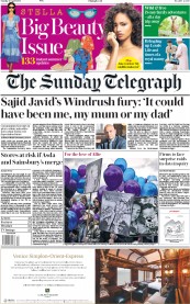The Sunday Telegraph () Newspaper Front Page for 29 April 2018