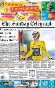 The Sunday Telegraph () Newspaper Front Page for 29 July 2018