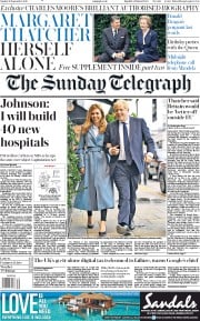 The Sunday Telegraph () Newspaper Front Page for 29 September 2019