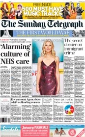 The Sunday Telegraph () Newspaper Front Page for 2 February 2014