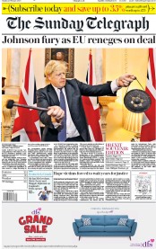 The Sunday Telegraph () Newspaper Front Page for 2 February 2020