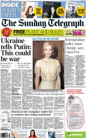 The Sunday Telegraph () Newspaper Front Page for 2 March 2014