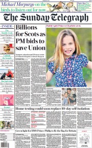 The Sunday Telegraph () Newspaper Front Page for 2 May 2021