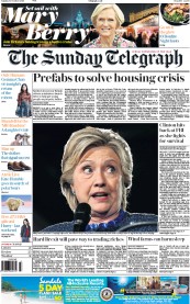 The Sunday Telegraph () Newspaper Front Page for 30 October 2016