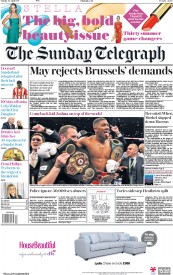 The Sunday Telegraph () Newspaper Front Page for 30 April 2017