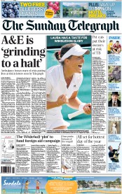 The Sunday Telegraph () Newspaper Front Page for 30 June 2013