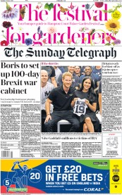 The Sunday Telegraph () Newspaper Front Page for 30 June 2019