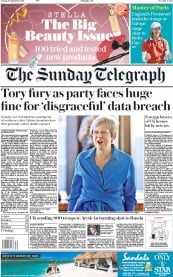 The Sunday Telegraph () Newspaper Front Page for 30 September 2018