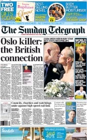 The Sunday Telegraph () Newspaper Front Page for 31 July 2011