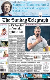 The Sunday Telegraph () Newspaper Front Page for 4 October 2015