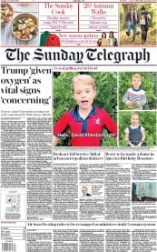 The Sunday Telegraph () Newspaper Front Page for 4 October 2020