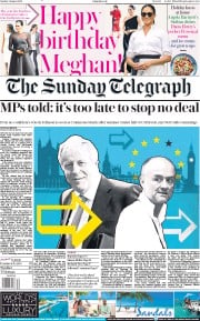 The Sunday Telegraph () Newspaper Front Page for 4 August 2019