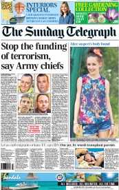 The Sunday Telegraph () Newspaper Front Page for 5 October 2014