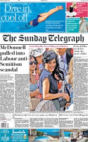 The Sunday Telegraph () Newspaper Front Page for 5 August 2018