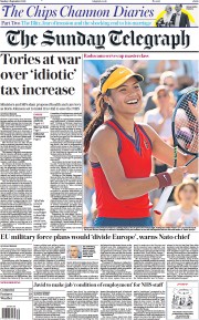 The Sunday Telegraph () Newspaper Front Page for 5 September 2021