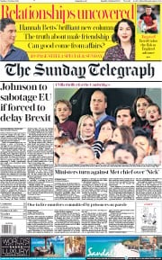 The Sunday Telegraph () Newspaper Front Page for 6 October 2019