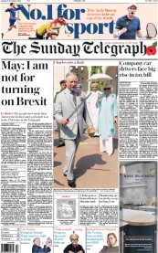 The Sunday Telegraph () Newspaper Front Page for 6 November 2016