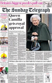 The Sunday Telegraph () Newspaper Front Page for 6 February 2022
