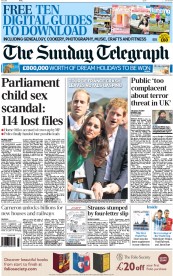 The Sunday Telegraph () Newspaper Front Page for 6 July 2014